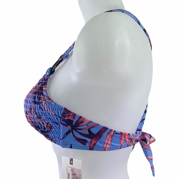 JESSICA Simpson Palmy Day ORing Smocked Bikini - Picture 8 of 12